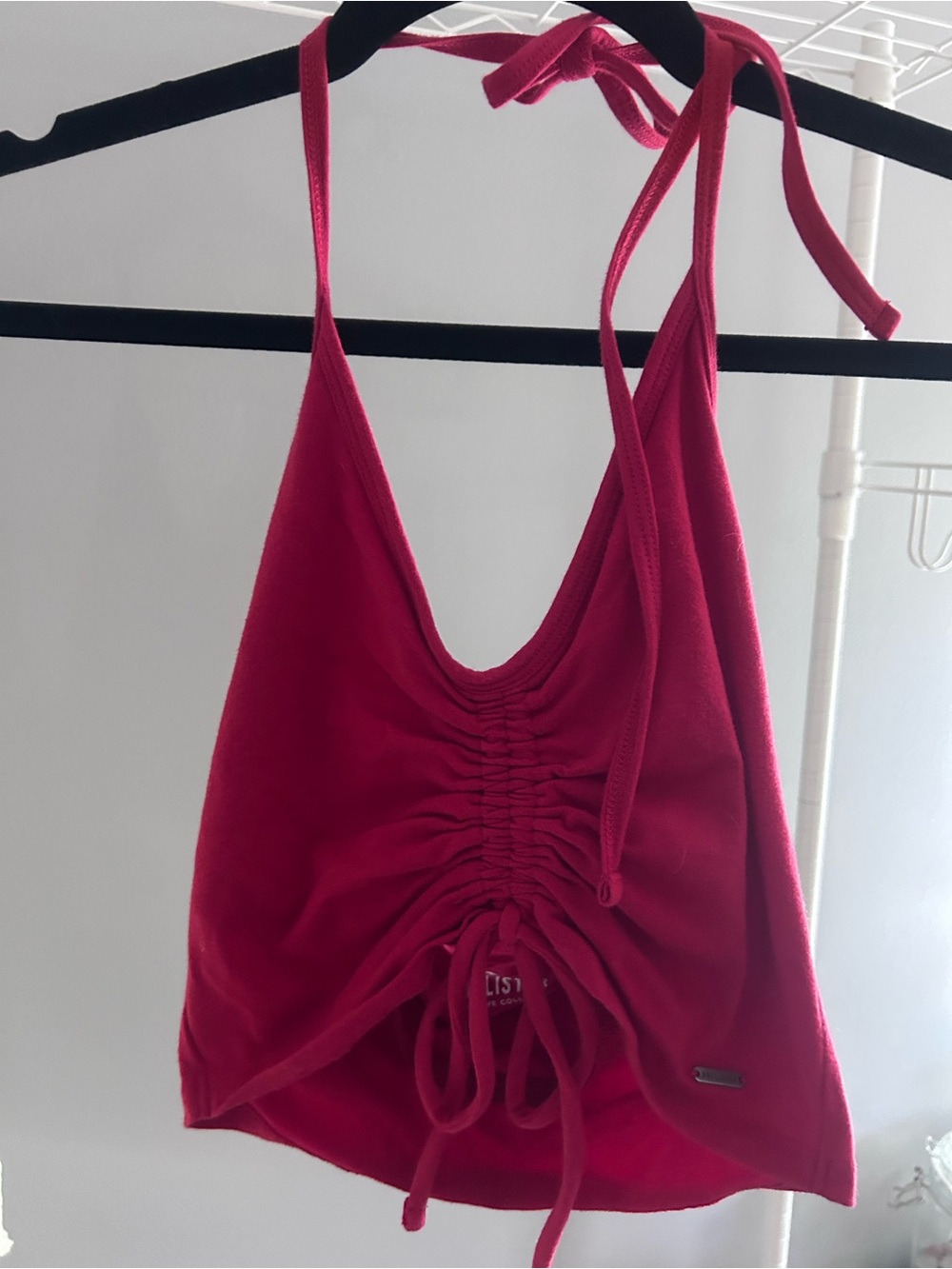 Hollister Ruched Tie-Back Halter Tank - Hot Pink